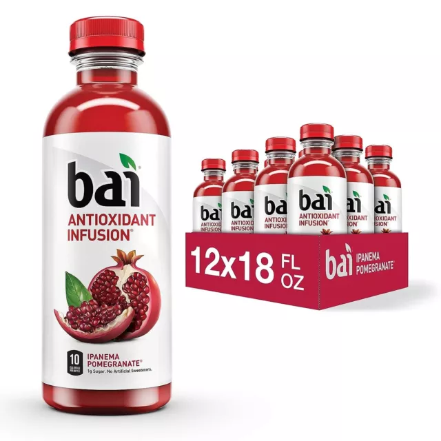 Bai Ipanema Antioxidant Infused Beverage Pomegranate 18 Fluid Ounce (Pack of 12)