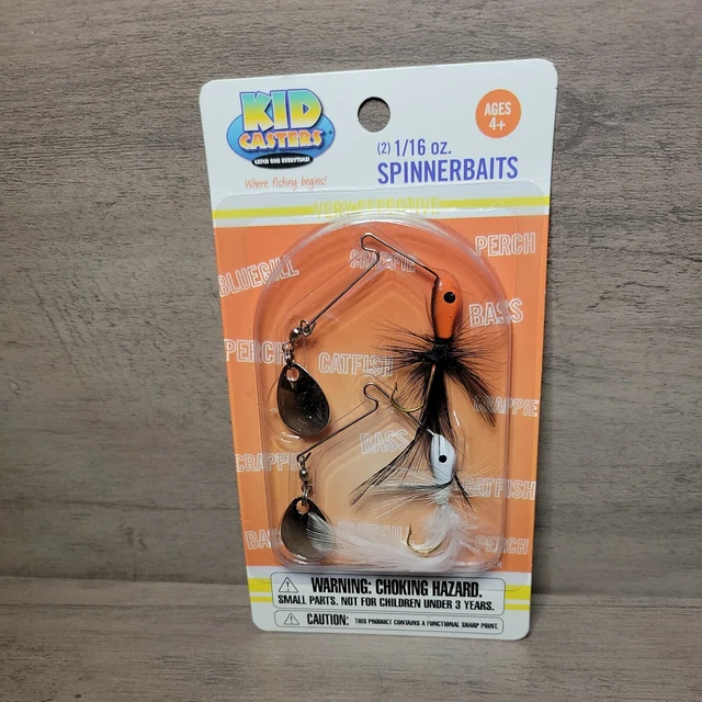Kid Casters 2x 1/16 Oz. SPINNER LURE!! 1/32oz Children’s Fishing Lures Ages 4+