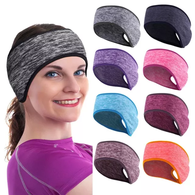 Fleece Ear Cover Ponytail Headband Winter Sweatband Running Headband Ear Warmer