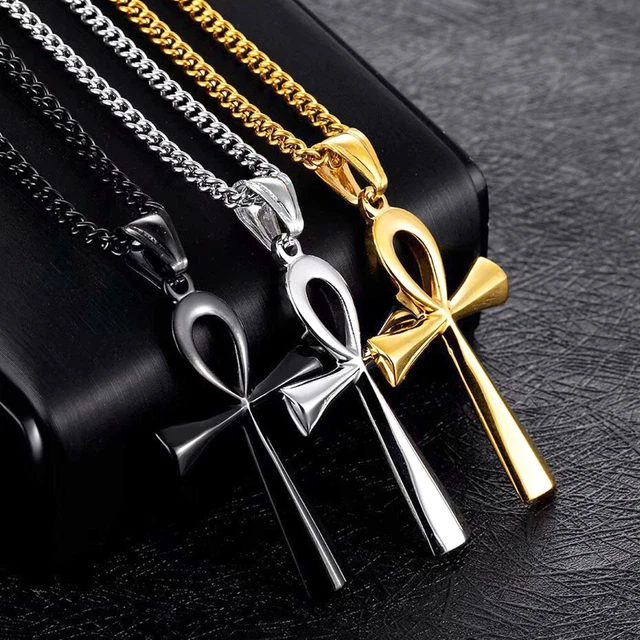 Mode Herren Religion Kruzifix Halsketten Anhänger Edelstahl Kette Anhä +