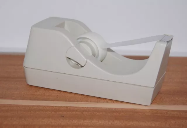 Vintage Tape Desk Dispenser Weighted Beige/Off White