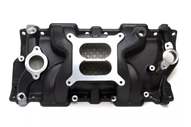 SB Chevy Aluminum Intake Manifold Square Bore SBC 55-86 305 327 350 V8 Black