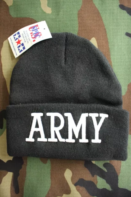 Us Army Gi Winter Cold Foul Weather Combat Acu Bdu Ocp Knit Black Watch Cap Hat