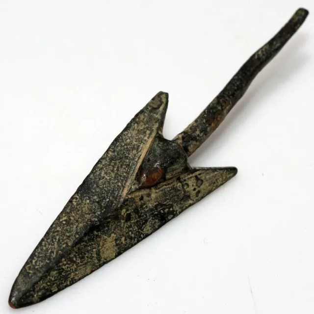 Circa 500-300 Bc Ancient Greek Bronze Hooked Arrowhead-Intact