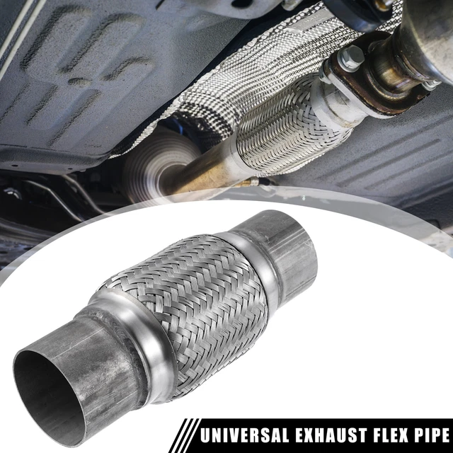 Universal 3.01" W/ Ends 9.92" Long Exhaust Flex Pipe Double Braid Tube