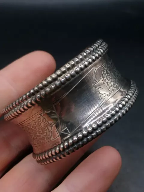 Large Vintage/Antique French Antique  Silver Napkin Ring. Beautiful Design 🇬🇧