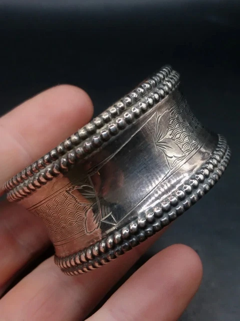 Large Vintage/Antique French Antique  Silver Napkin Ring. Beautiful Design 🇬🇧