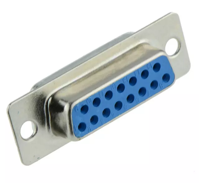 15-Way D Sub Connector Female Socket Connector Solder Lug