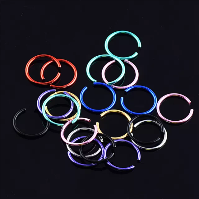 40Pcs Colorful Stainless Steel Nose Rings Piercing Lip Hoop Piercing Jewelry  Sp