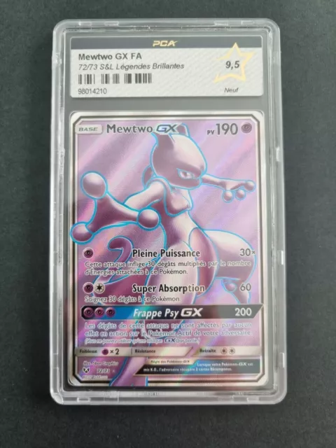 Carte Pokémon Mewtwo Gx FA 72/73 - Légendes Brillantes - PCA 9.5