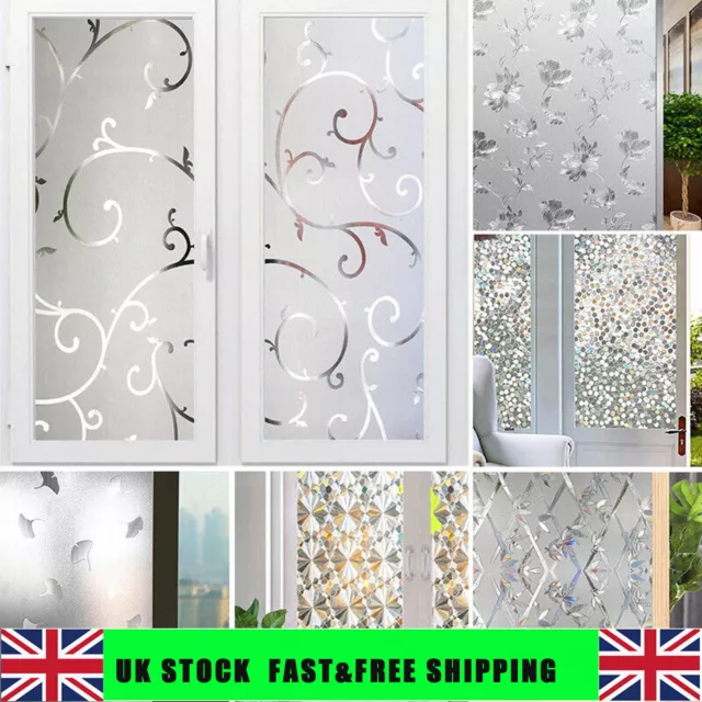 11styles Rainbow Frosted Window Film Privacy Stained Cling Static Glass Sticker