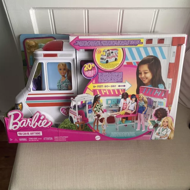 BARBIE CARE CLINIC AMBULANCE And Accessories With Lights & Sounds