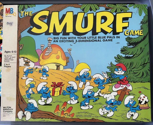 Vintage The Smurf Board Game 1981 Milton Bradley No. 4113 Smurfs Papa Smurfette