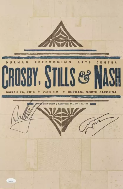 Crosby Stills Nash REAL hand SIGNED Hatch Show Print Poster JSA COA David Graham