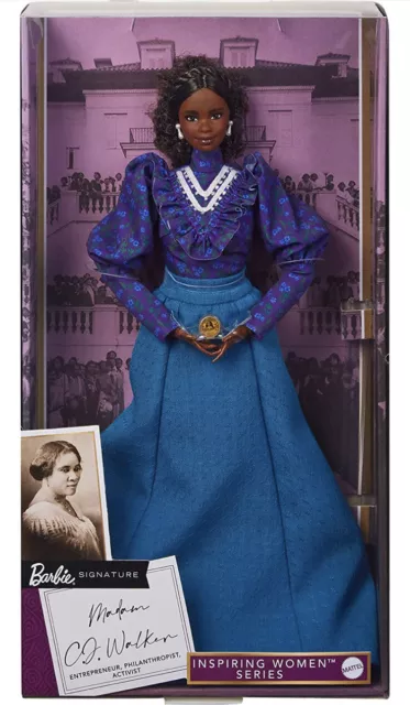 Madam C.J. Walker Barbie Inspiring Women Doll In Hand Ships Fast