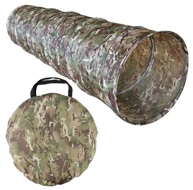 NEW: KombatUK Lightweight Kids Childs Pop-Up Play Tunnel Tube in BTP Army Camo