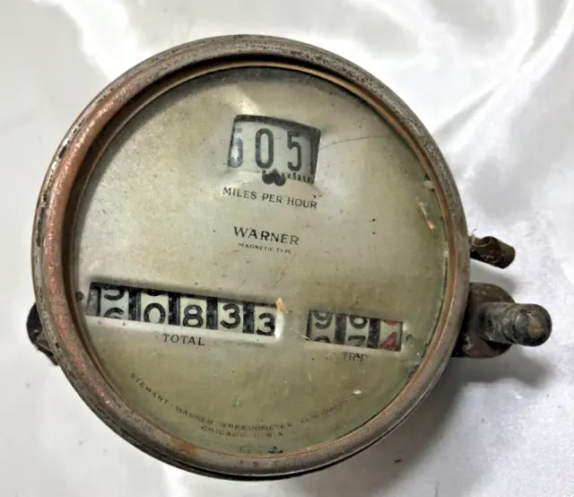 Vintage Automobile Stewart-Warner Speedometer - Rat Rod Old Car Hot Rod