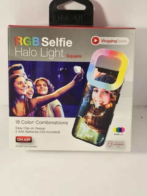 RGB Selfie Halo Light Square with 18 Color Combinations Soft Light Multi-Devices