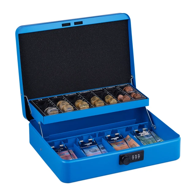Petite Caisse Monnaie Avec Serrure - Coffret Métallique à Clé Pour Argent Et Bijoux