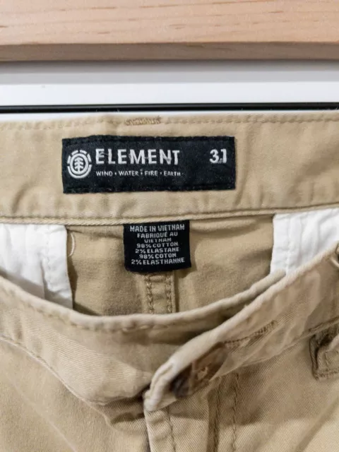 Element Mens Skateboarding Pants Size 31 Skate Wear Beige Casual Straight Leg 3