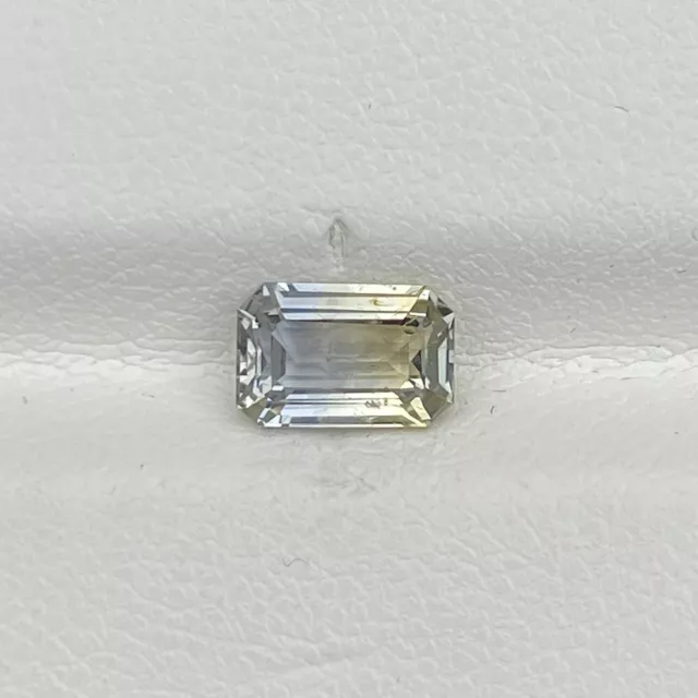 Natural Unheated Bi Color Sapphire 1.53 Cts Emerald Cut Sri Lanka Loose Gemstone