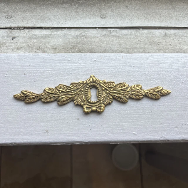 Ornate Escutcheon Brass Key Hole Plate Bin#WF