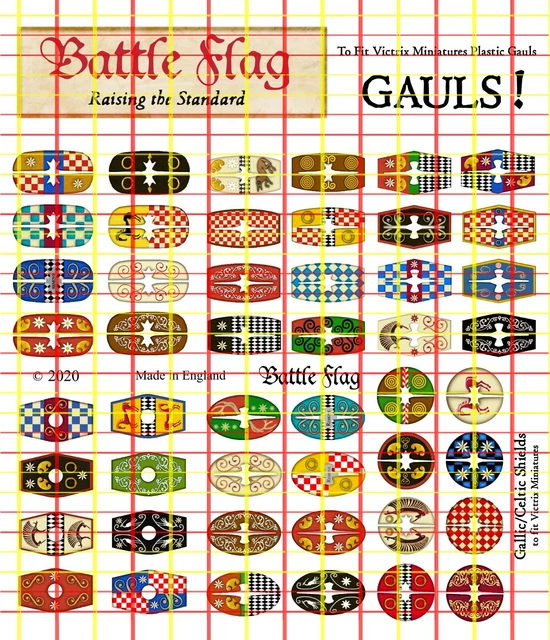 VICTRIX GALLIC WARRIORS Shield Decals by Battle Flag. Super Value Set ...