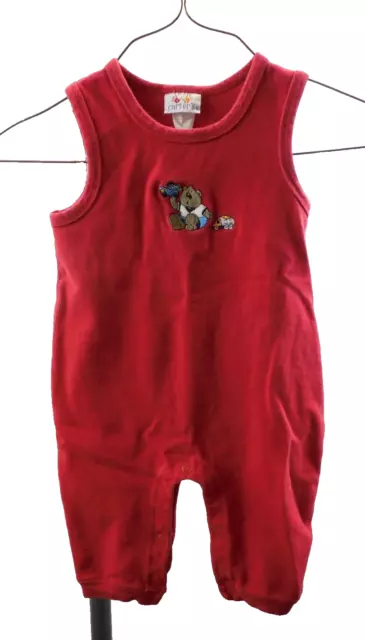 Vintage Carters Baby Boy Red Romper  6-9 Months / 18-21 Pounds -EUC