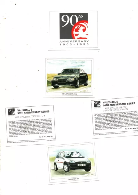 Vauxhall-Full Set- Vauxhalls 90Th Anniversary Series Of Cars 1993 25  Cards Mint