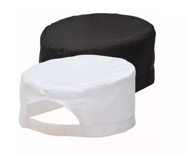 Chefs Skull Cap Portwest S899 Comfortable Adjustable Workwear - White or Black