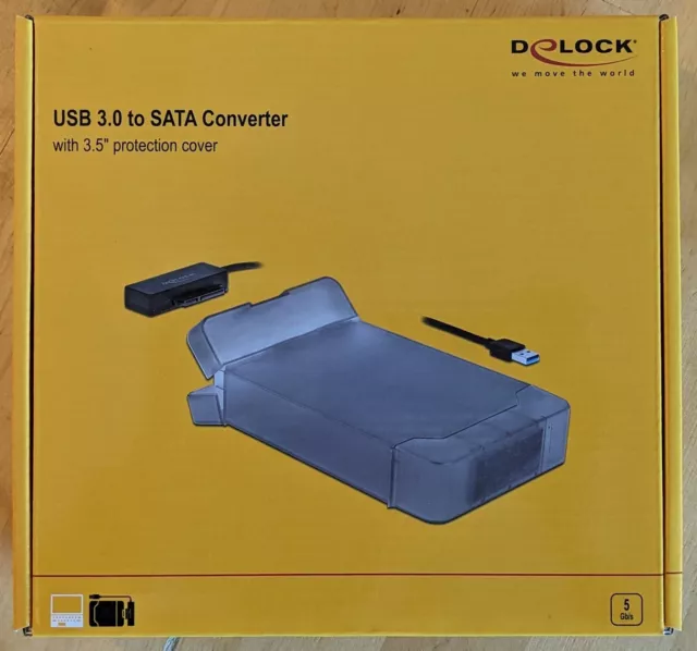 Delock USB Typ-A zu SATA Konverter mit 3.5″ Schutzhülle