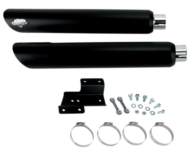 Vance & Hines 3" Round Twin Slash Black Slip-On Mufflers (46841)