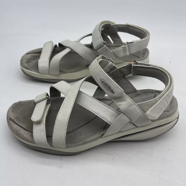 MBT Strap Wedge Rocker Bottom Size 7.5 White Leather Toning Sandals MBT Strap Wedge Rocker Bottom Size 7.5 White Leather Toning Sandals