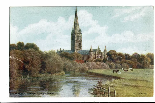 CPA-Carte postale-Royaume Uni Salisbury - Cathedral from the river VM1480