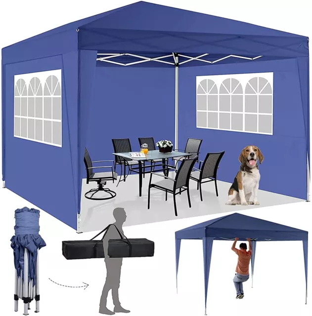 Faltpavillon 3x3 m PopUp Pavillon Partyzelt Klappzelt UV /Wasserdicht Metall NEU