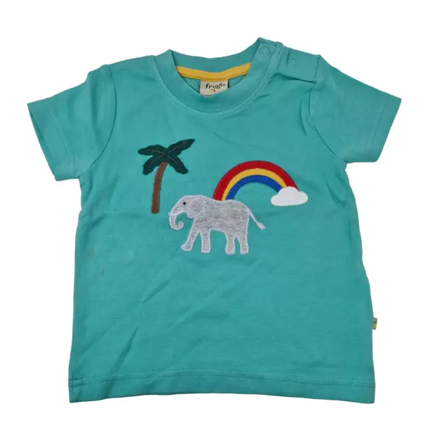 Ex Frugi Top Tshirt Boys Girls Summer Rainbow Elephant NEW Cotton 2-5 Years