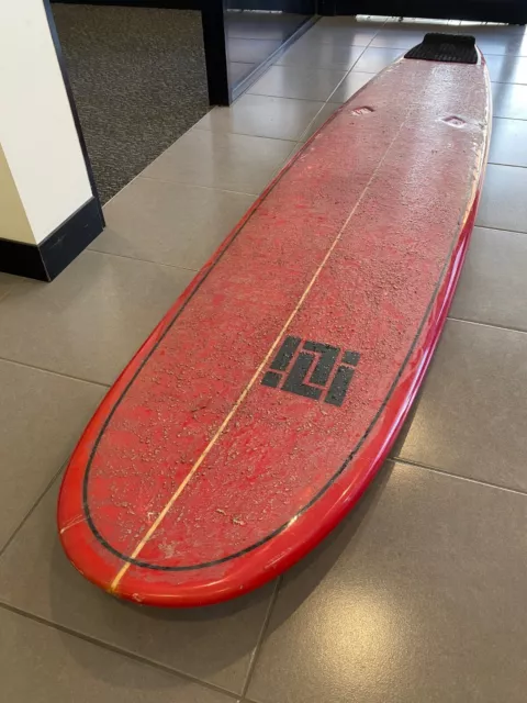 used longboard epic 9foot 2inch red Malibu OLI for mancave or beach house