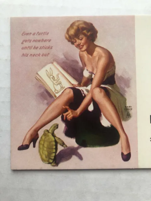 Vintage 1950's Pinup Girl Advertising Blotter by Earl Moran -Blond Reading Book 2