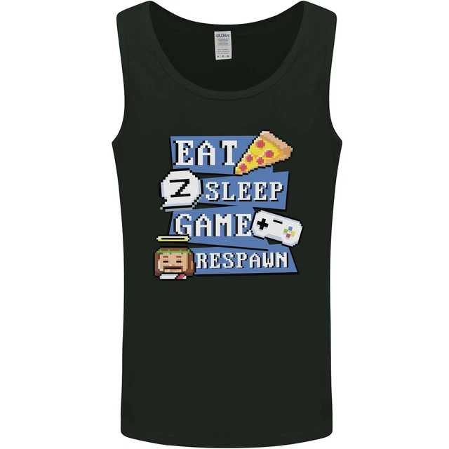 Gaming Eat Sleep Game Respawn Gamer Arcade Mens Vest Tank Top