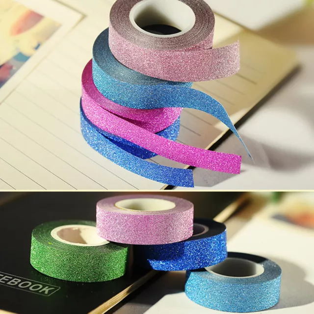 10M Craft Glitter Washi Tape Decoration DIY Adhesive Paper Sticker Scrapbooking 3