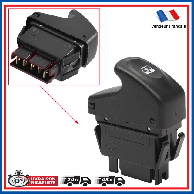 Bouton commande interrupteur de leve vitre avant renault 7700838101 7700421120