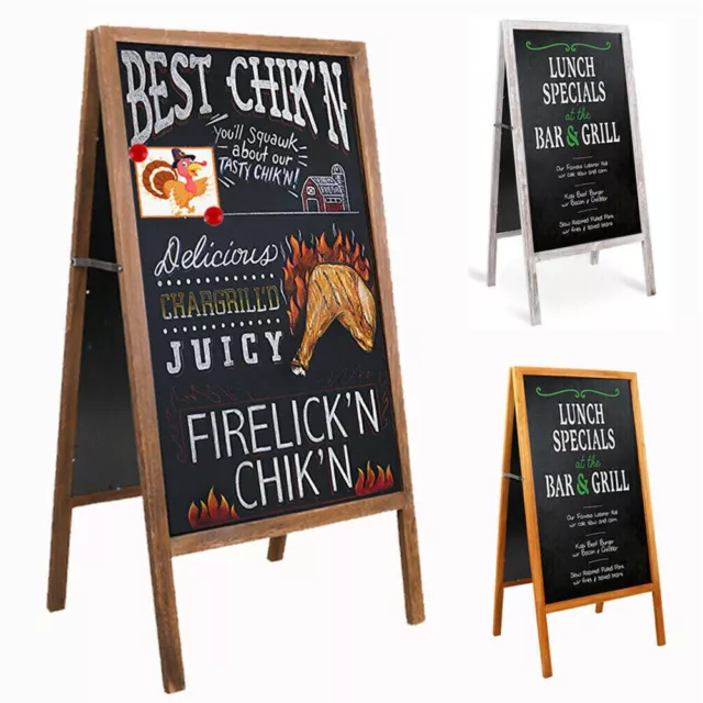 Large Wooden Blackboard A Board Pavement Sandwich Board Outdoor Business Signage 2