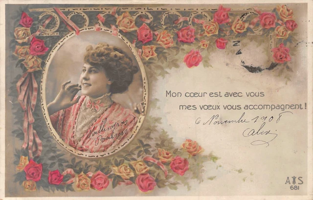 Cartolina Fantasia, Jeune Donna Nel Un Medaglione