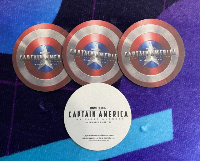 captain america first avenger promo coasters 2011 RARE mcu