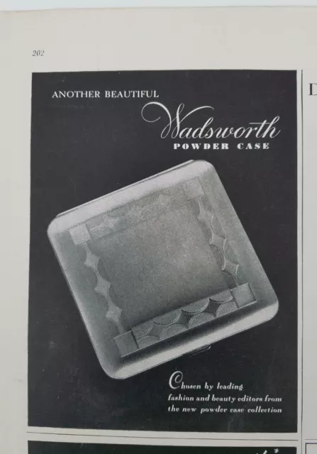 1948 Wadsworth powder case compact vintage cosmetic ad