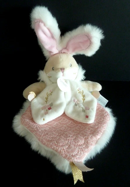 D66. Doudou Et Compagnie Plat Lapin De Sucre Rose Blanc Fourrure Dc3489 Neuf * 2