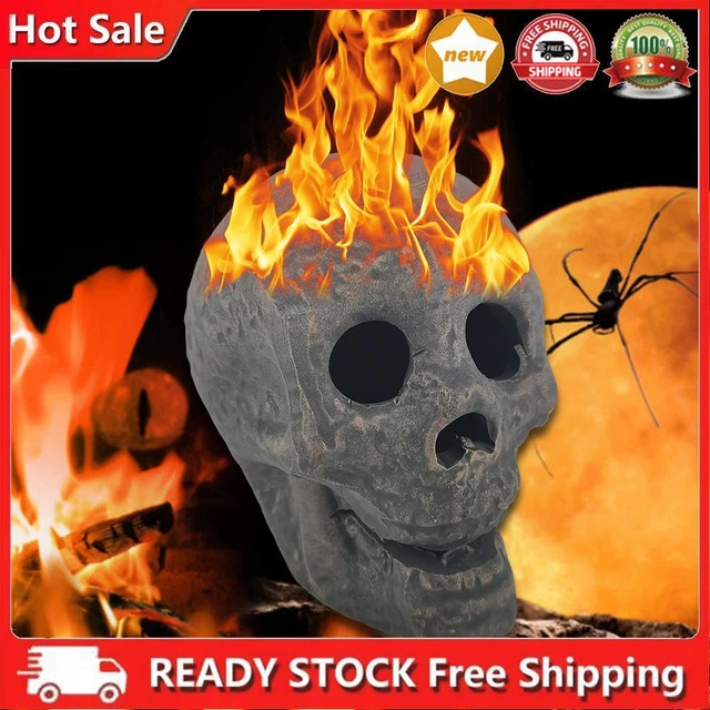 Scultura Teschio di Halloween Fiamma Ritardante Fiamma Teschio Riutilizzabile Ornamenti Falò