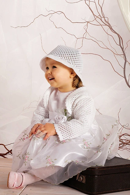 Abito da battesimo bambina (3pz) vestito cerimonia femminuccia bianco cod 1747