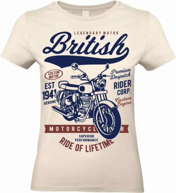 T-shirt moto britannica moto motociclista personalizzata rider uk t-shirt donna donna donna