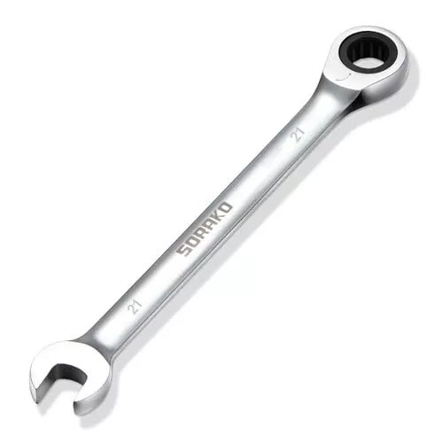 SORAKO 21mm Ratcheting Combination Wrench Chrome Vanadium Steel Gear Wrench I...